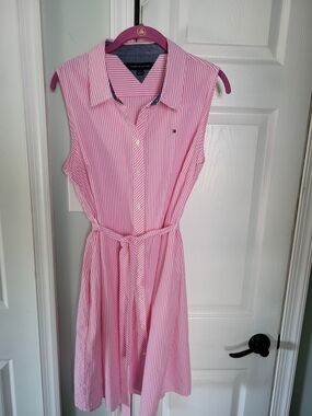 Tommy Hilfiger Pink Striped Shirt Dress